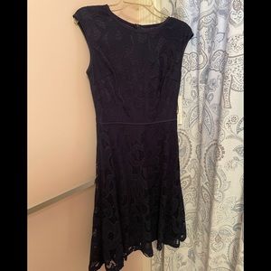 Navy blue cap sleeve dress